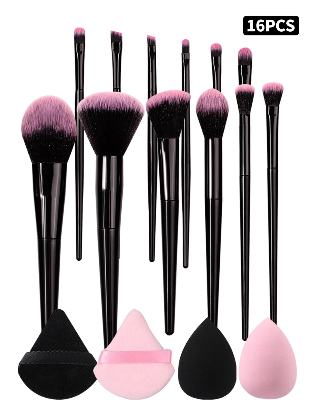 16 Pcs Makeup Brush Set – Powder, Blush & Eyeshadow Brushes Makeup Brush Set Nixie