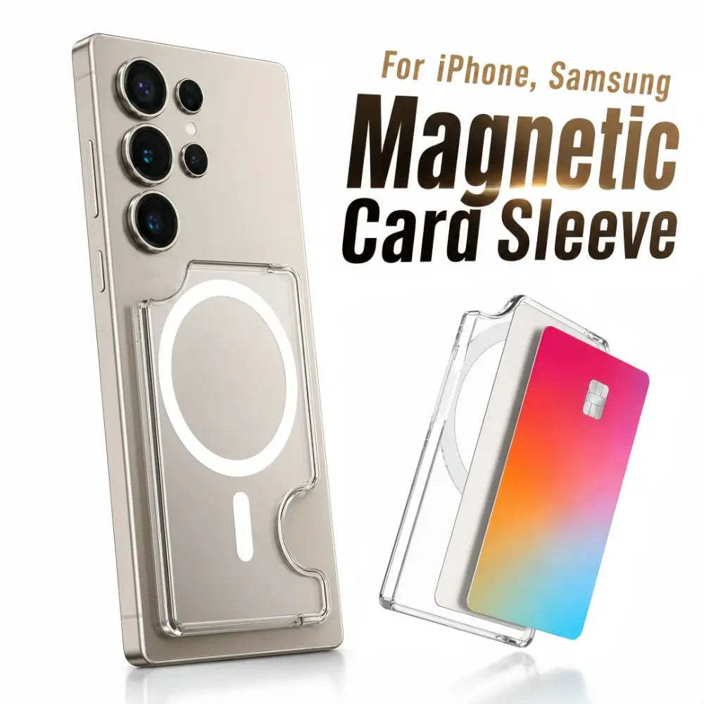Transparent MagSafe Card Sleeve 2-Slot Magnetic Stand Wallet Phone Card Sleeve Nixie