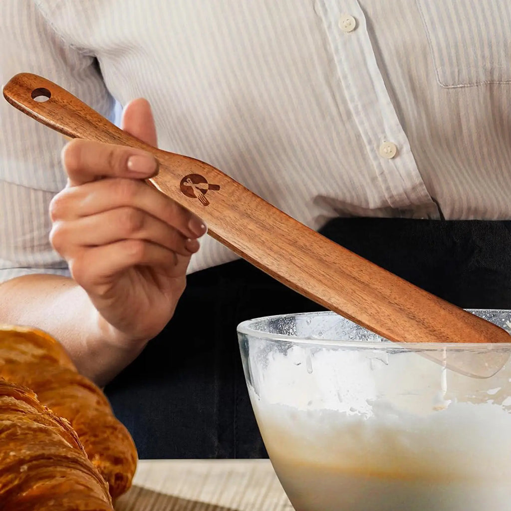 Wooden Sourdough Starter Spatula – Eco-Friendly Dough Mixer Wooden Baking Spatula Nixie