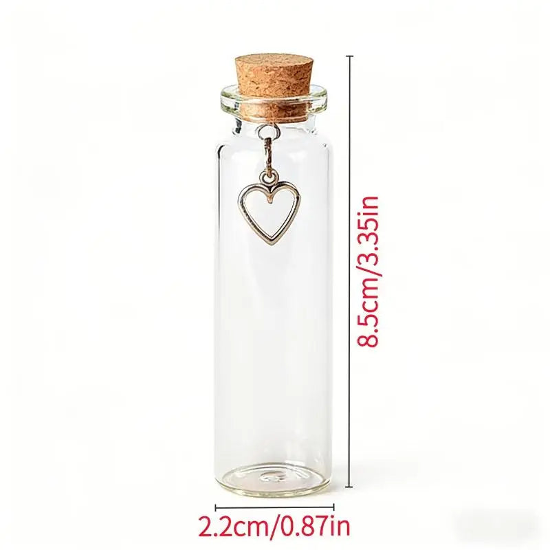 Pet Hair Memorial Glass Bottles with Cork & Heart Charm | Nixie Pet Memorial Bottle Nixie