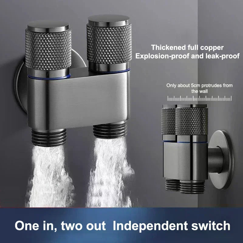 Stainless Steel 1-Inlet 2-Outlet Water Diverter Corner Valve Water Diverter Valve Nixie