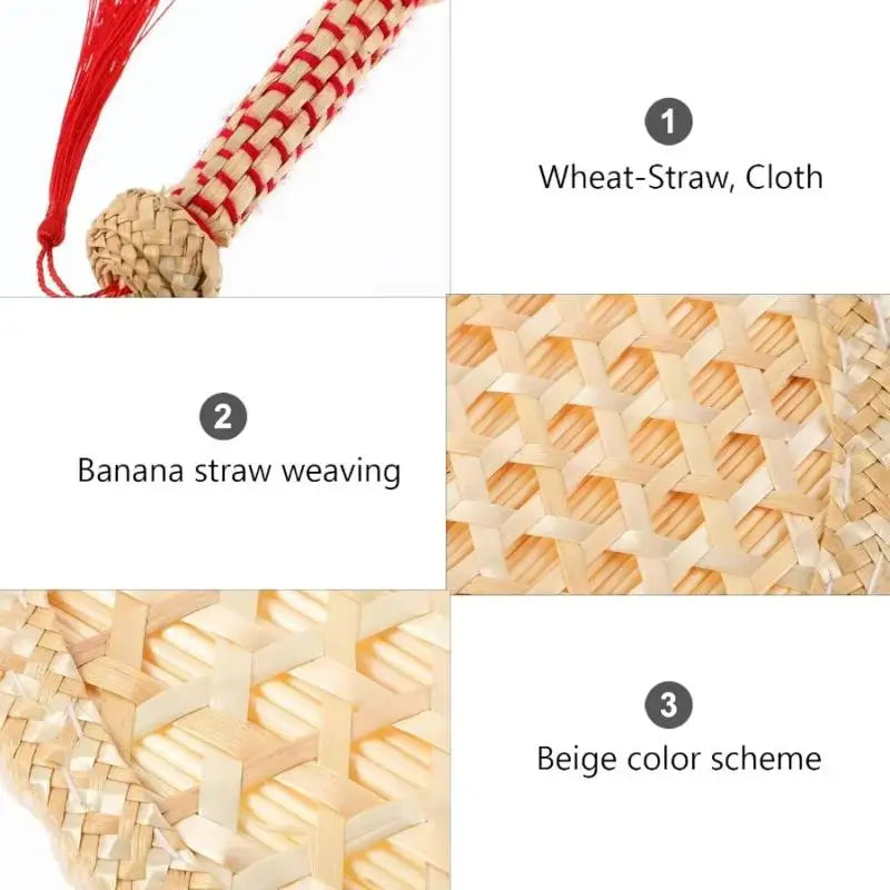 Hand-Woven Wheat Straw Fan – Natural Handheld Cooling Fan Handheld Straw Fan Nixie