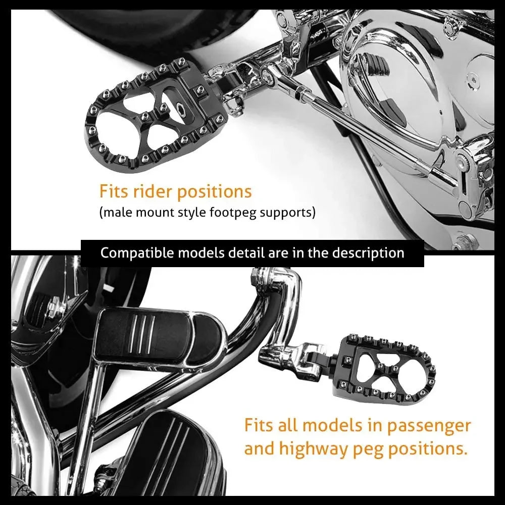 CNC Wide Fat Motorcycle Foot Pegs 360° Adjustable – Iron 883 Motorcycle Foot Pegs Nixie