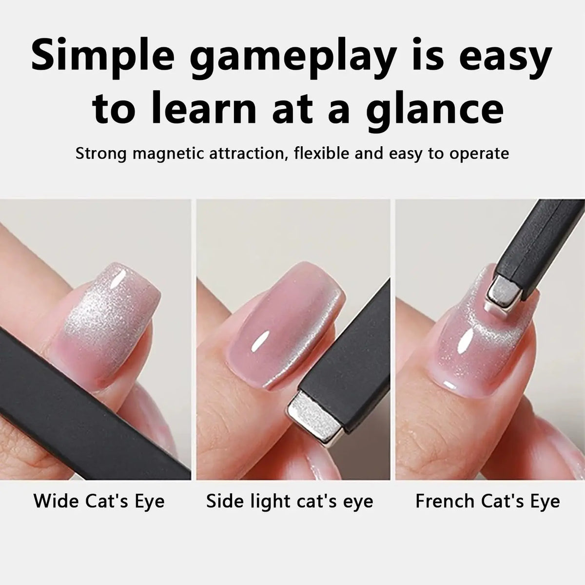 2-Piece Cat Eye Nail Magnet Set – Silicone Gel Nail Art Tool Nail Art Magnet Nixie