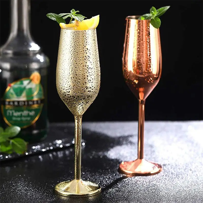 Stainless Steel Champagne Goblet – Gold & Silver Gift Glass Champagne Goblet Nixie
