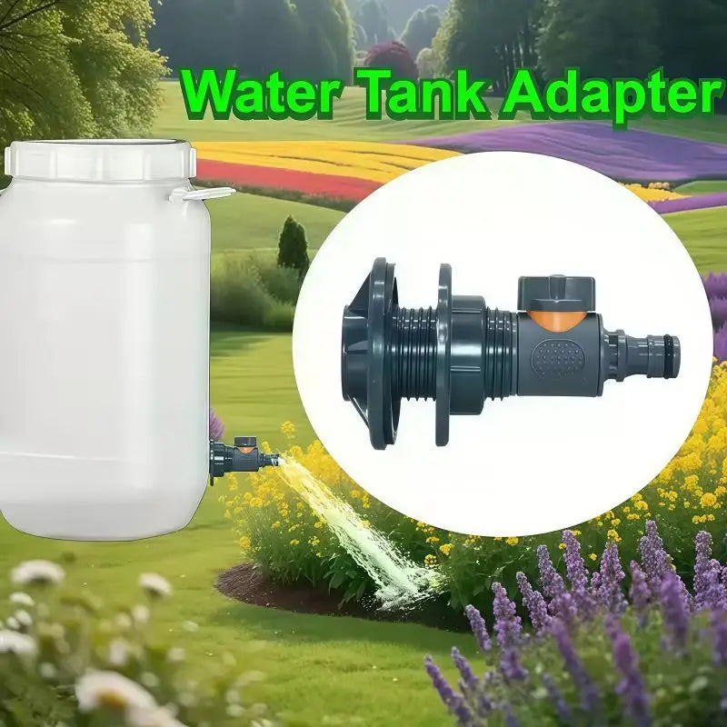 1/2-Inch PVC Tank Connector with On/Off Irrigation Valve Tank Irrigation Fitting Nixie
