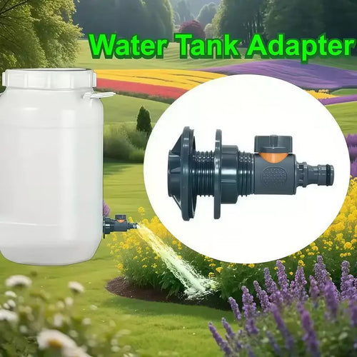 1/2-Inch PVC Tank Connector with On/Off Irrigation Valve Tank Irrigation Fitting Nixie