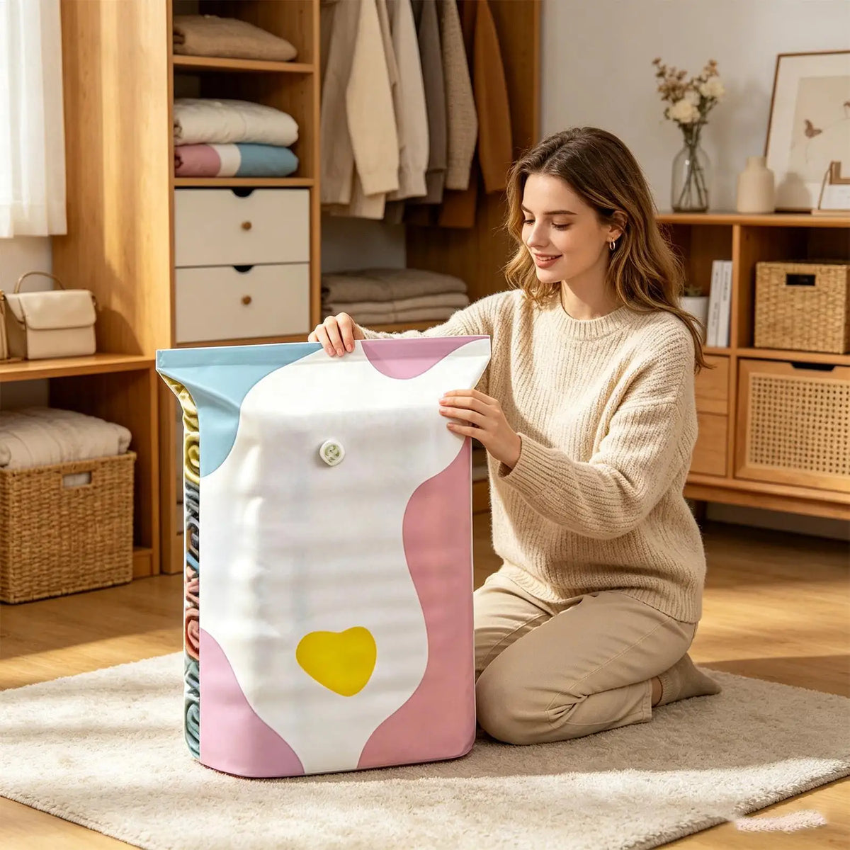 No-Pump Vacuum Storage Bags for Clothes & Comforters