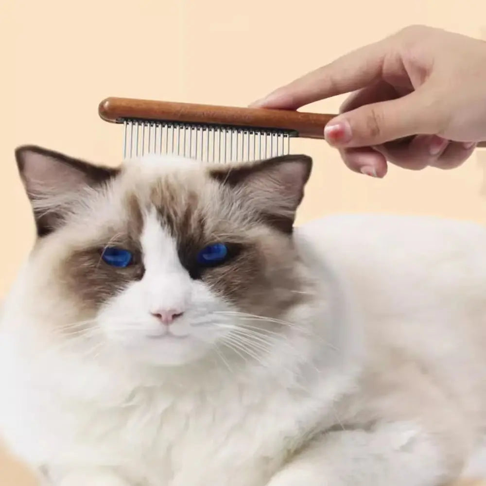 Long Hair Cat & Dog Pin Grooming Comb – Detangle & Deshed Pet Grooming Comb Nixie