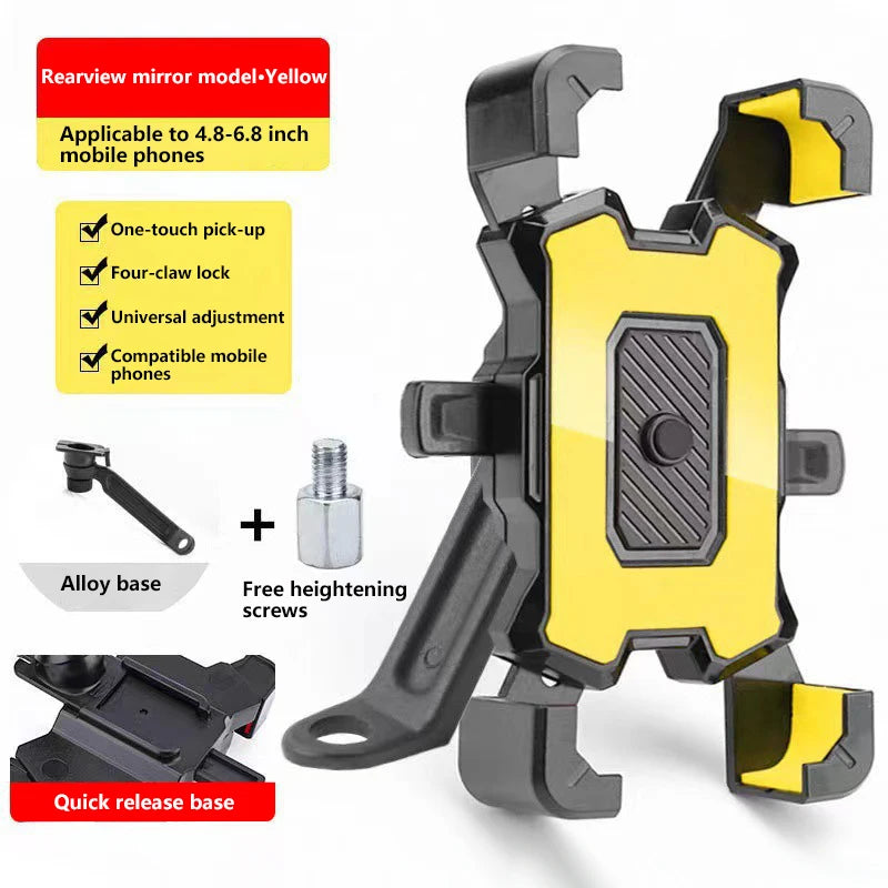 360° Rotatable Bike Phone Holder for MTB Motorcycle & E-Bike Bike Phone Mount Nixie Yellow