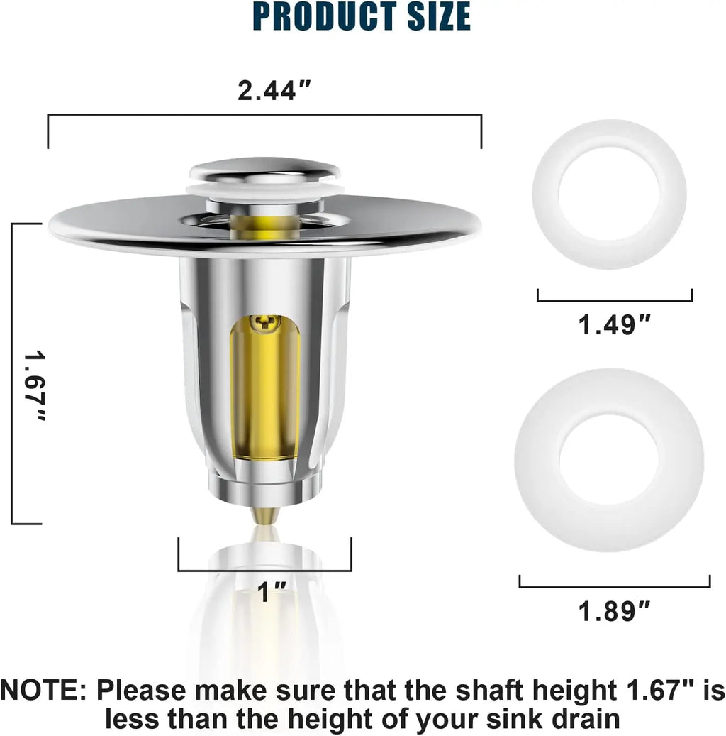 Universal Brass Pop-Up Drain Stopper & Hair Catcher Sink Drain Stopper Strainer Nixie