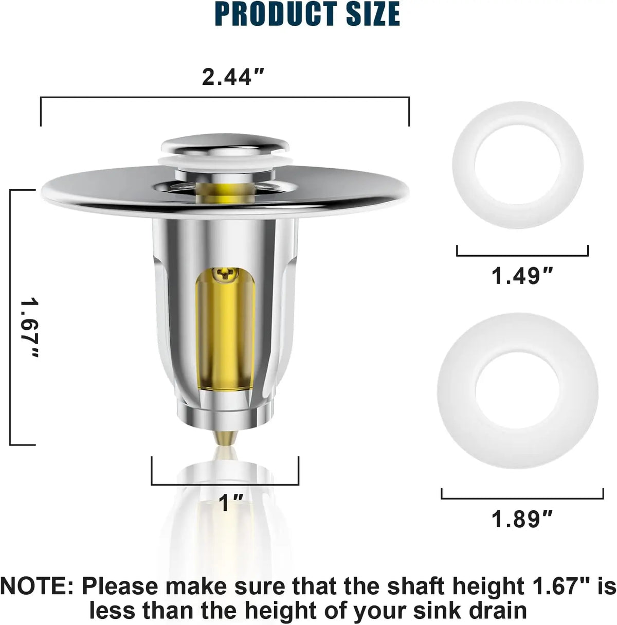 Universal Brass Pop-Up Drain Stopper & Hair Catcher Sink Drain Stopper Strainer Nixie