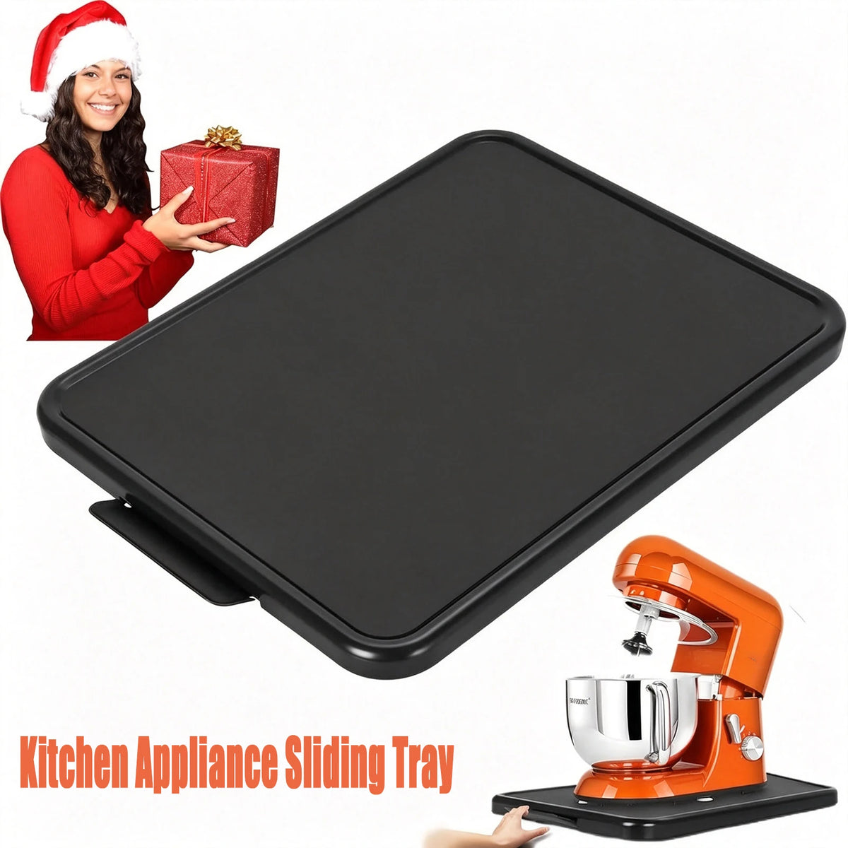 Kitchen Appliance Sliding Tray – Rolling Caddy for Countertops Appliance Rolling Tray Nixie