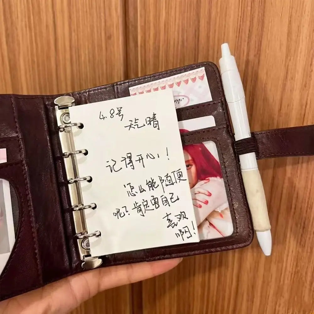 Nixie M5 PU Leather Binder Notebook | Photo Window 5-Ring Journal