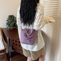 Women's Nylon Crossbody Satchel Bag – Korean Casual Style Crossbody Satchel Bag Nixie Purple