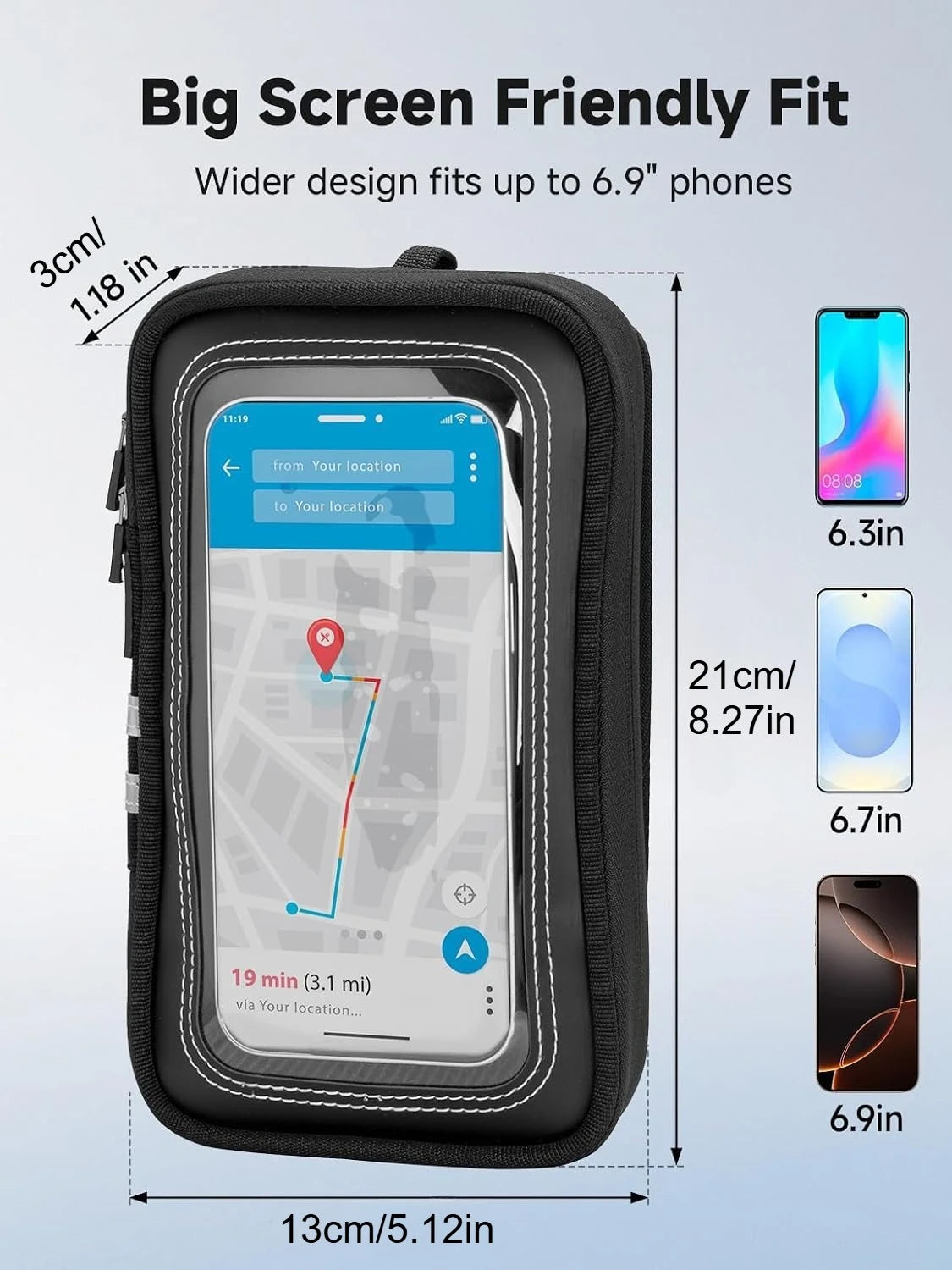Motorcycle Magnetic Tank Phone Bag – Up to 6.9" | KEMITOUR Motorcycle Tank Bag Nixie
