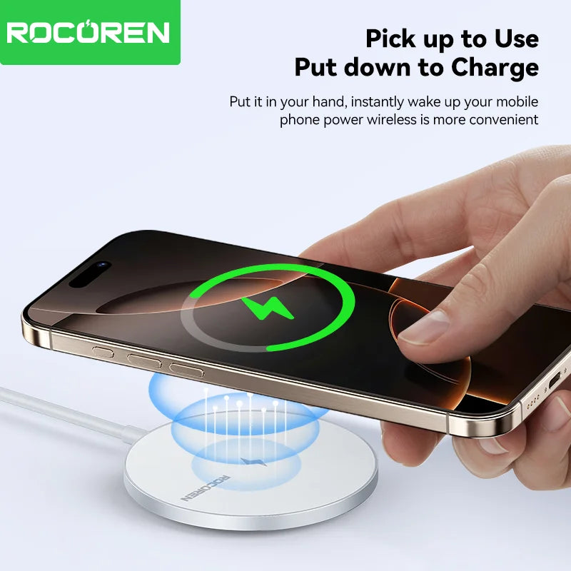 Rocoren 15W Magnetic Qi Wireless Charger for iPhone & Xiaomi Wireless Charger Nixie