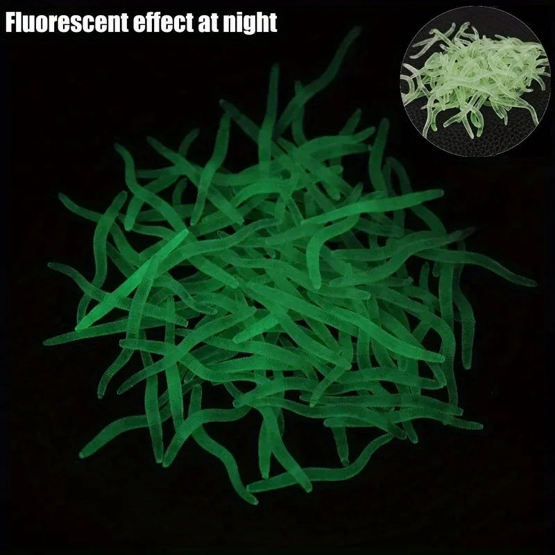 50pcs Silicone Worm Soft Fishing Bait 3.5cm Scented Lures Soft Fishing Lures Nixie