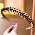 Frosted Anti-Slip Toothed Headbands – Braided Wave Multicolor Hair Headbands Nixie Khaki