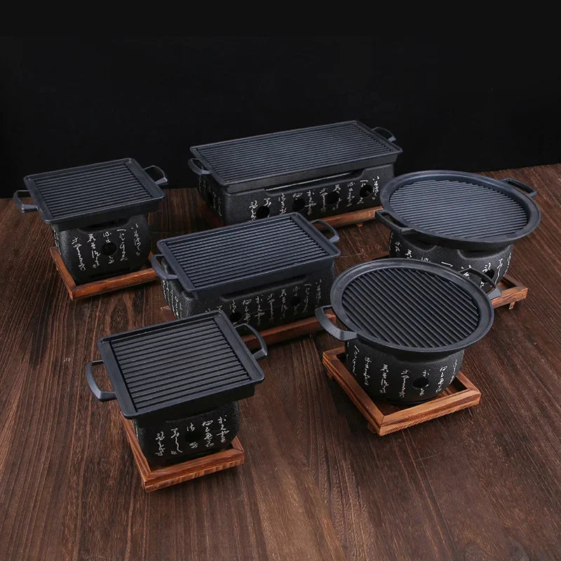 Mini Charcoal BBQ Grill – 3 Grates, Portable & Versatile
