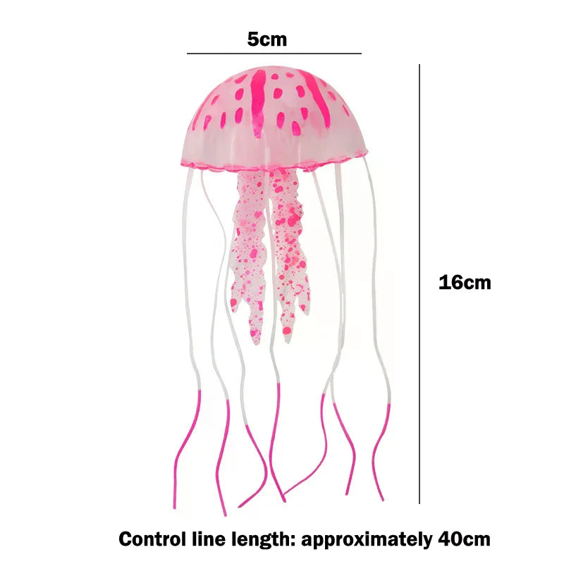 Glowing Jellyfish Aquarium Ornament | Silicone Fish Tank Decor Aquarium Ornament Nixie
