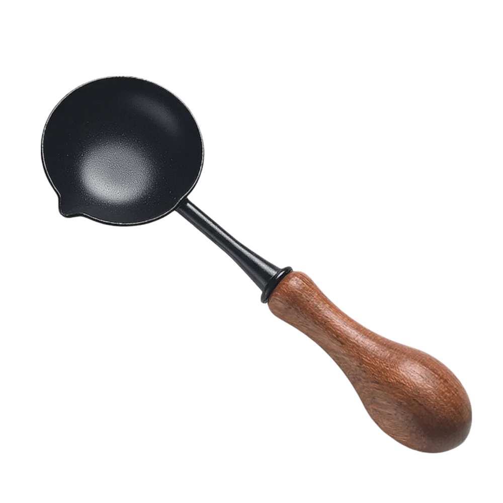 Non-Stick Wax Sealing Spoon with Wood Handle – Reusable Wax Seal Tool Nixie Brown