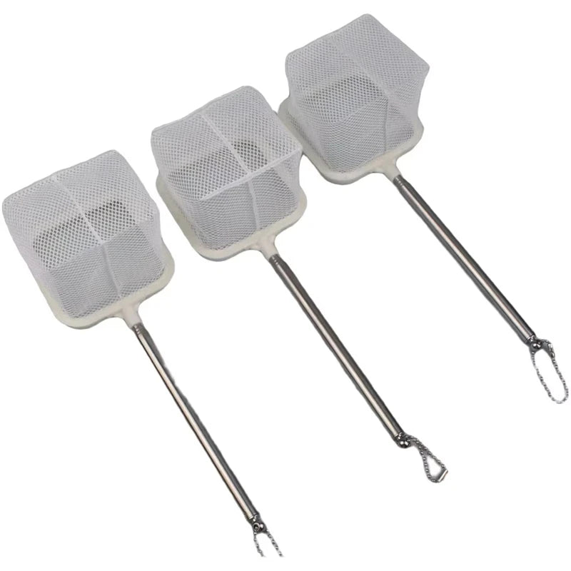Aquarium Square Fish Net Extendable Handle & Suction Cup Aquarium Fish Net Nixie