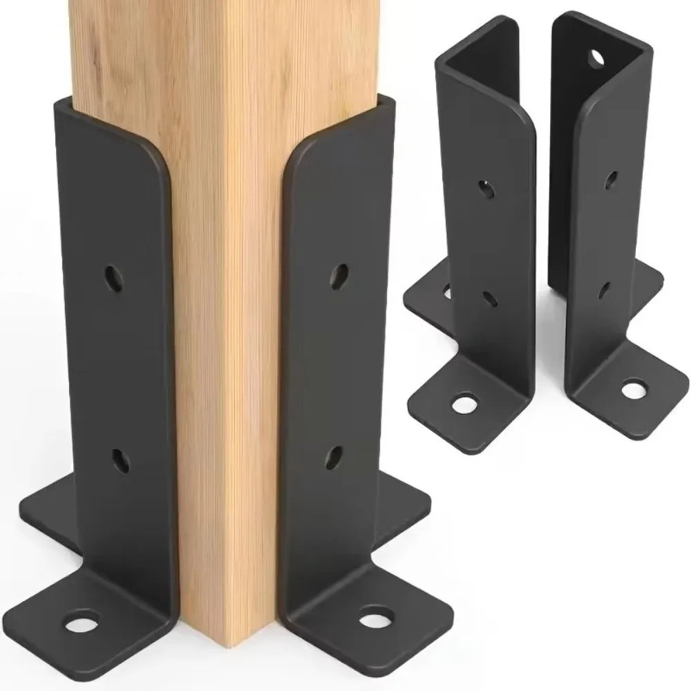 2pcs Heavy-Duty Adjustable Deck Post Anchor Corner Brackets