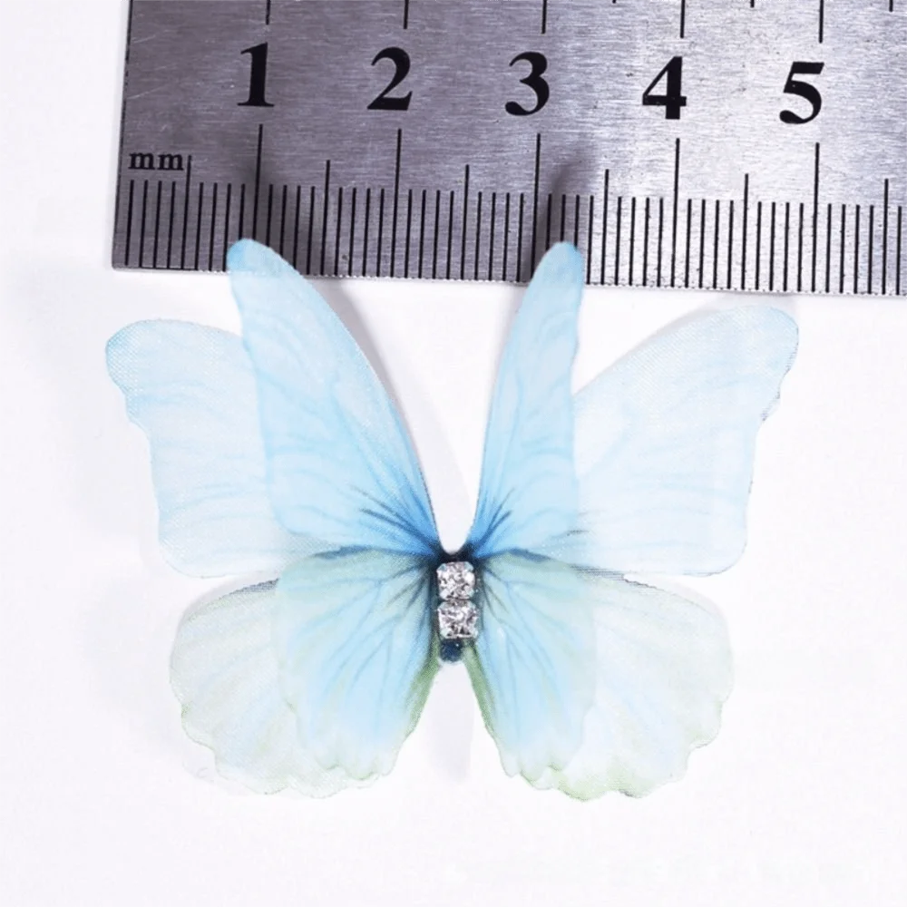 50Pcs 3D Organza Butterfly Appliques – Colorful Mesh Patches Fabric Appliques Nixie