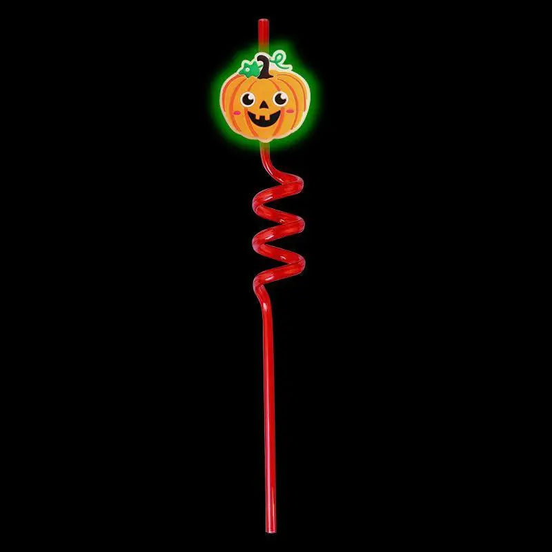 Halloween Spiral Drinking Straws – Pumpkin Ghost Toppers
