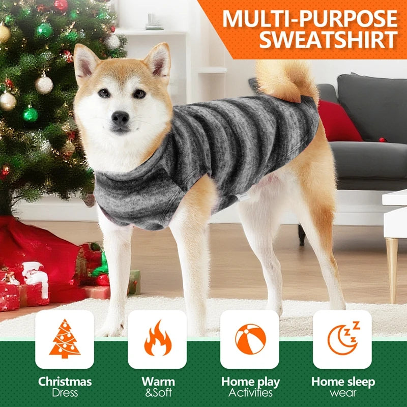 Winter Striped Dog Coat – Soft Warm Fleece Puppy Outfit XS–3XL Dog Winter Coat Nixie