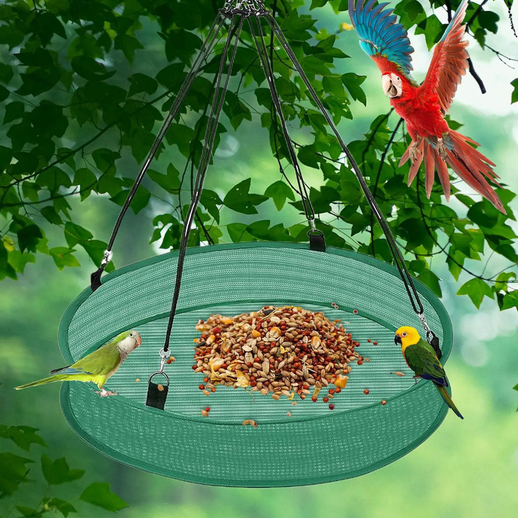Heavy Duty Hanging Bird Seed Catcher Tray – Outdoor Feeder Net