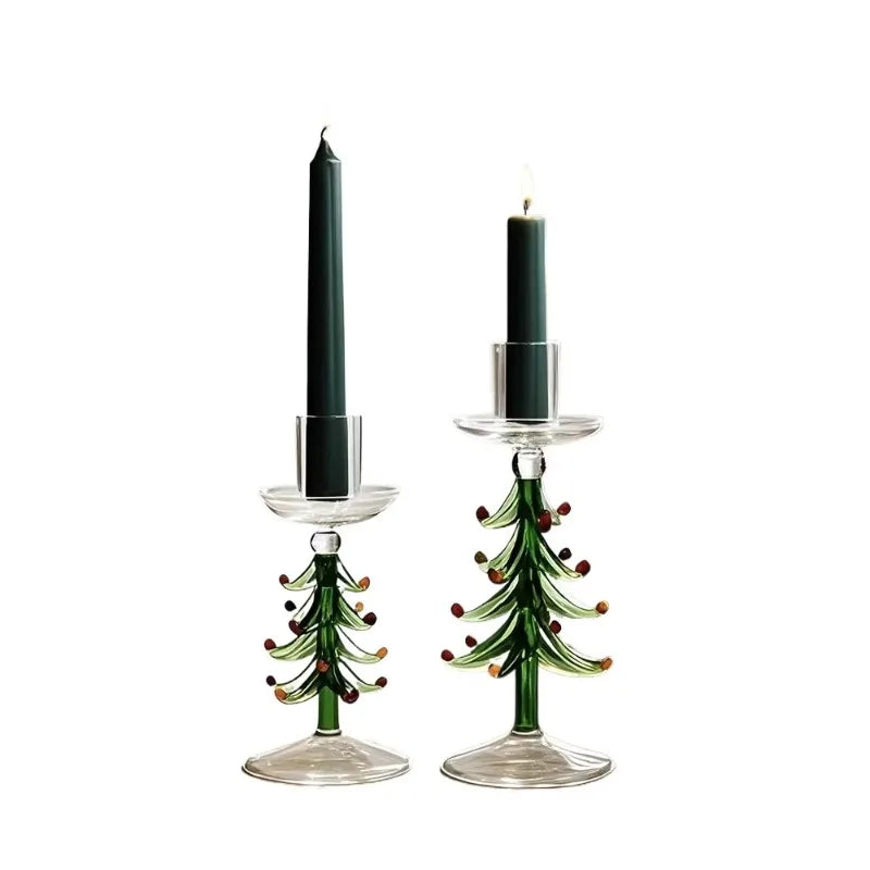 Christmas Glass Candle Holder – Nordic Borosilicate Candle Stand Glass Candle Holder Nixie