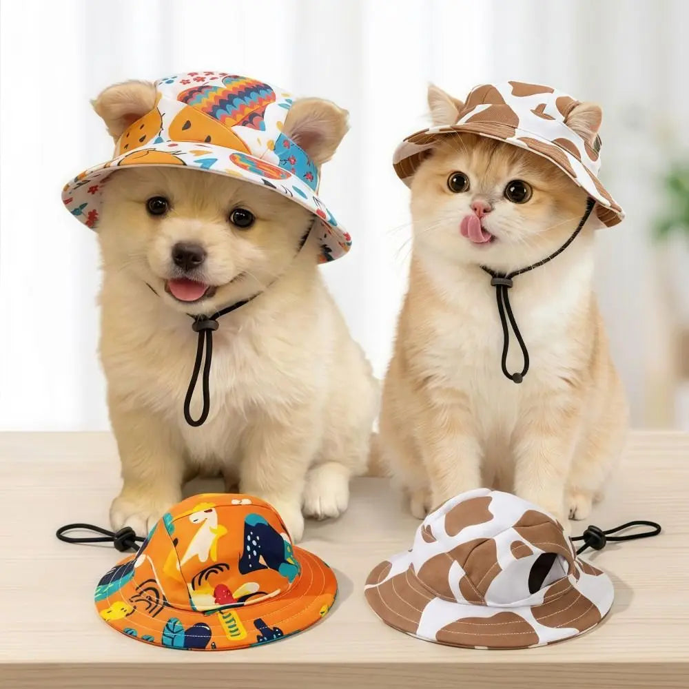 Breathable Pet Sun Hat UV Protection Bucket Hat for Dogs & Cats Pet Sun Hat Nixie