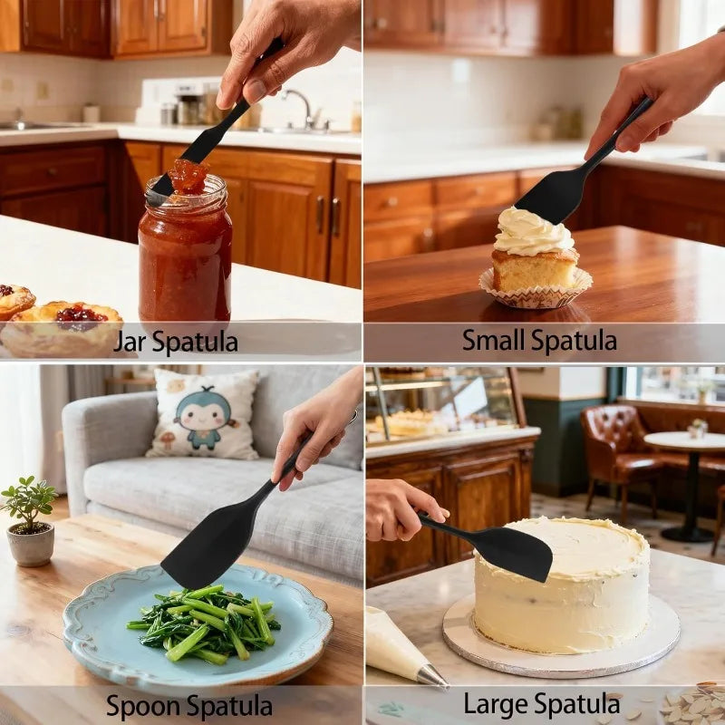 4-Piece Silicone Cooking Utensil Set – Heat-Resistant Spatulas Silicone Spatula Set Nixie