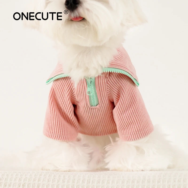 Dog Zipper Shirt – Warm Cotton Costume for Small Dogs Dog Apparel Nixie