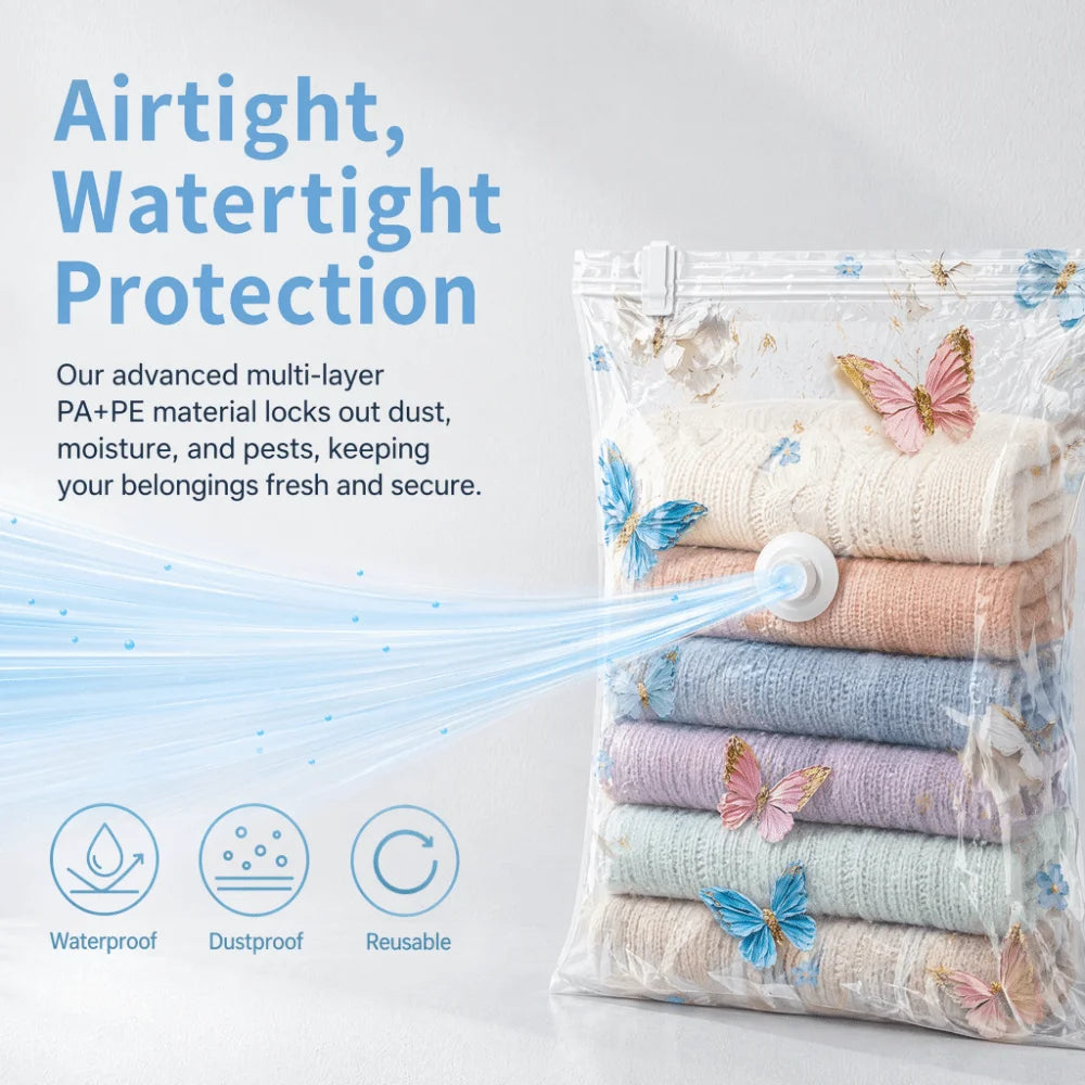 Thickened Vacuum Storage Bags – Reusable Space-Saving Compression