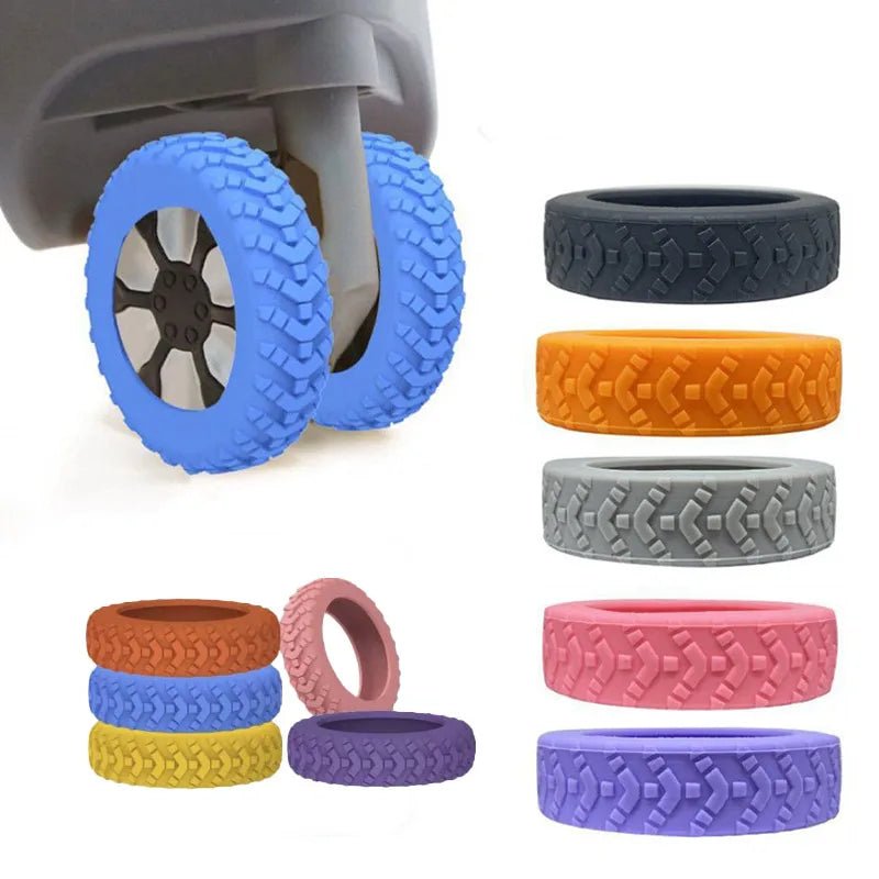 8PCS Rubber Luggage Wheel Covers – Silent Suitcase Caster Protectors Luggage Wheel Covers Nixie