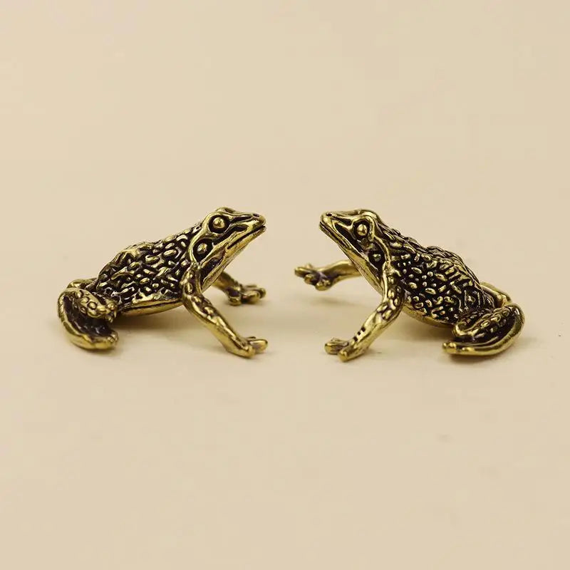 Brass Feng Shui Money Toad Statue – Lucky Fortune Figurine Brass Figurine Nixie