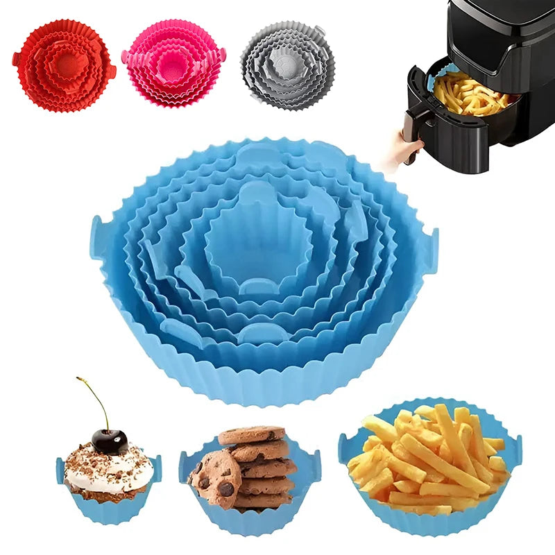 6-Piece Silicone Air Fryer Tray Baking Mat & Basket Liner Silicone Baking Mat Nixie