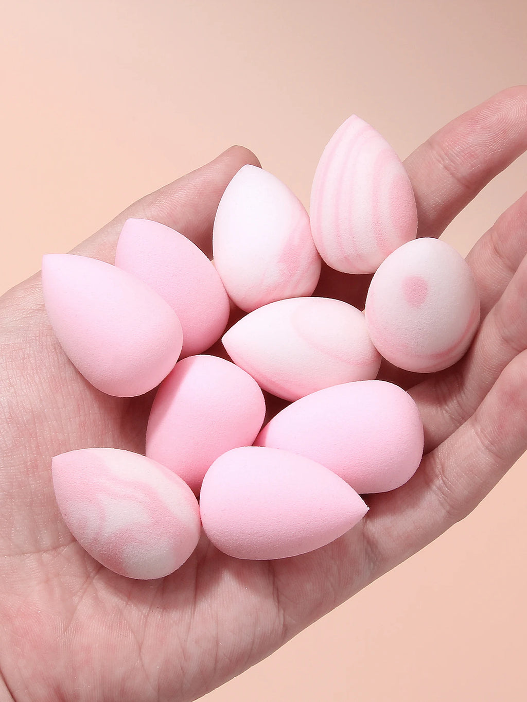 Mini Pink Beauty Sponges 10-Pack – Blend Foundation & Powder Makeup Blending Sponge Nixie