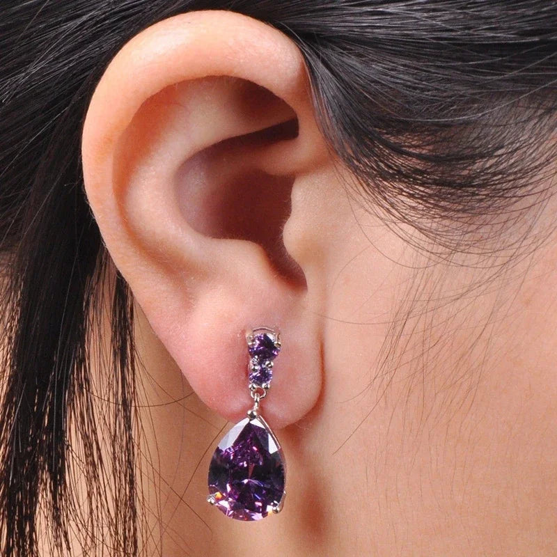 Korean Teardrop Crystal Stud Earrings – Women's Wedding Jewelry Crystal Stud Earrings Nixie
