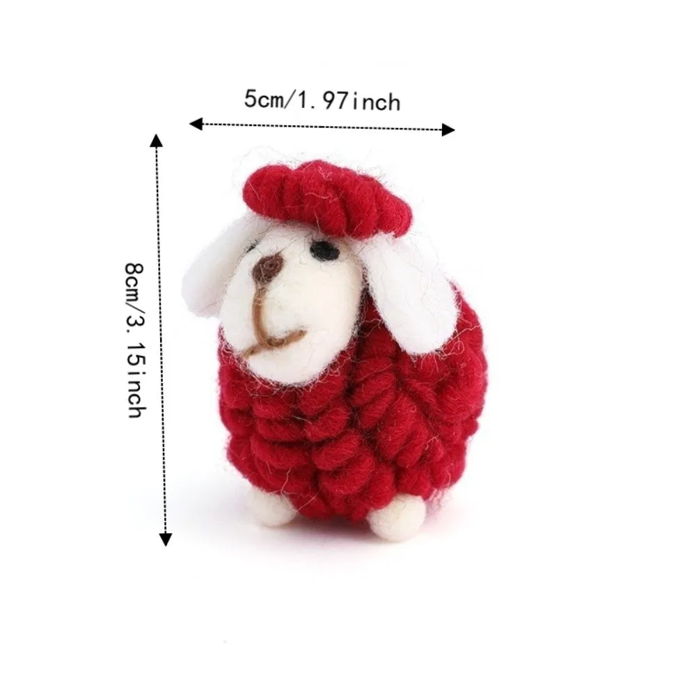 Wool Felt Christmas Sheep Figurine Nordic Lamb Ornament Christmas Figurine Nixie