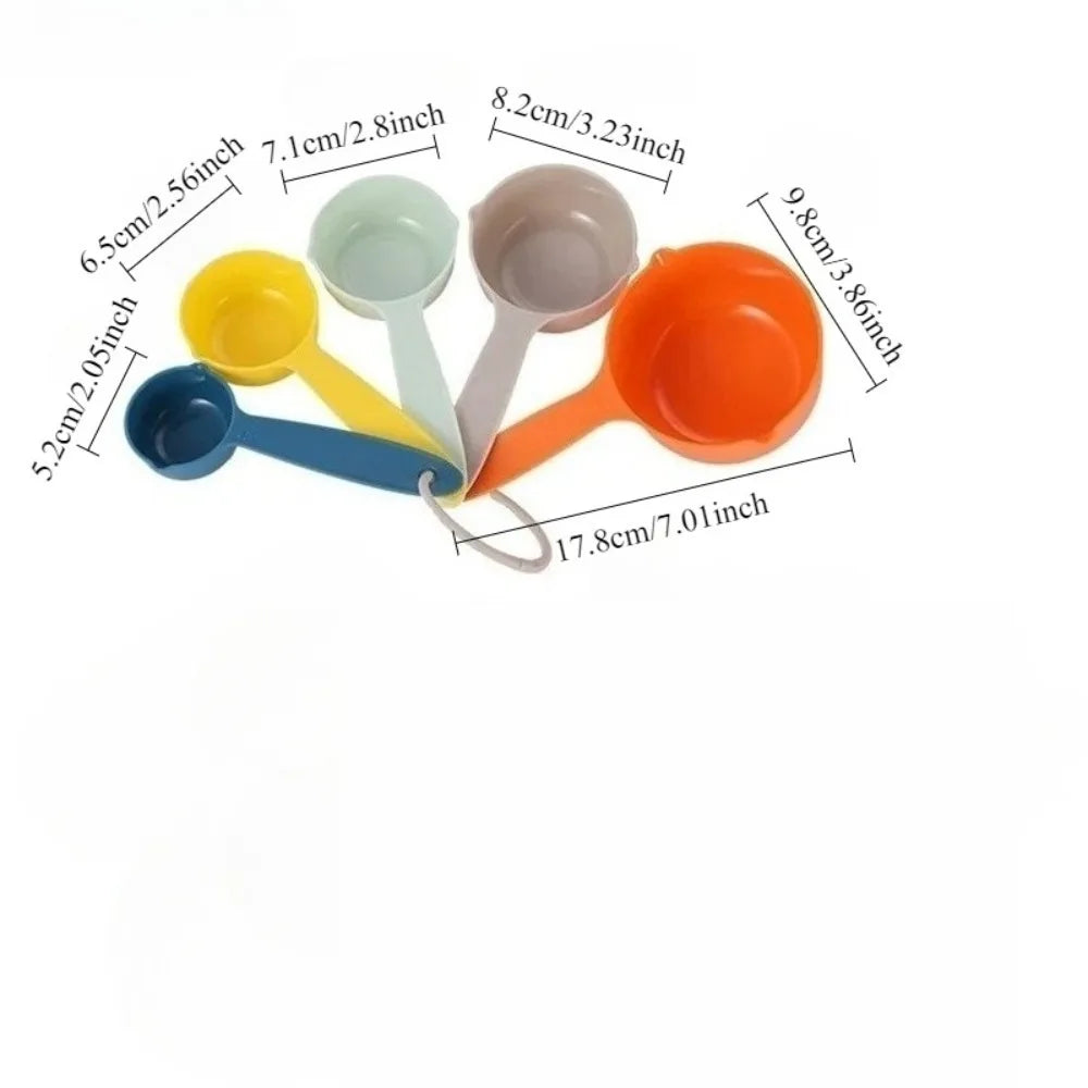 10PCS Colored Measuring Spoons & Cups Set with Scales