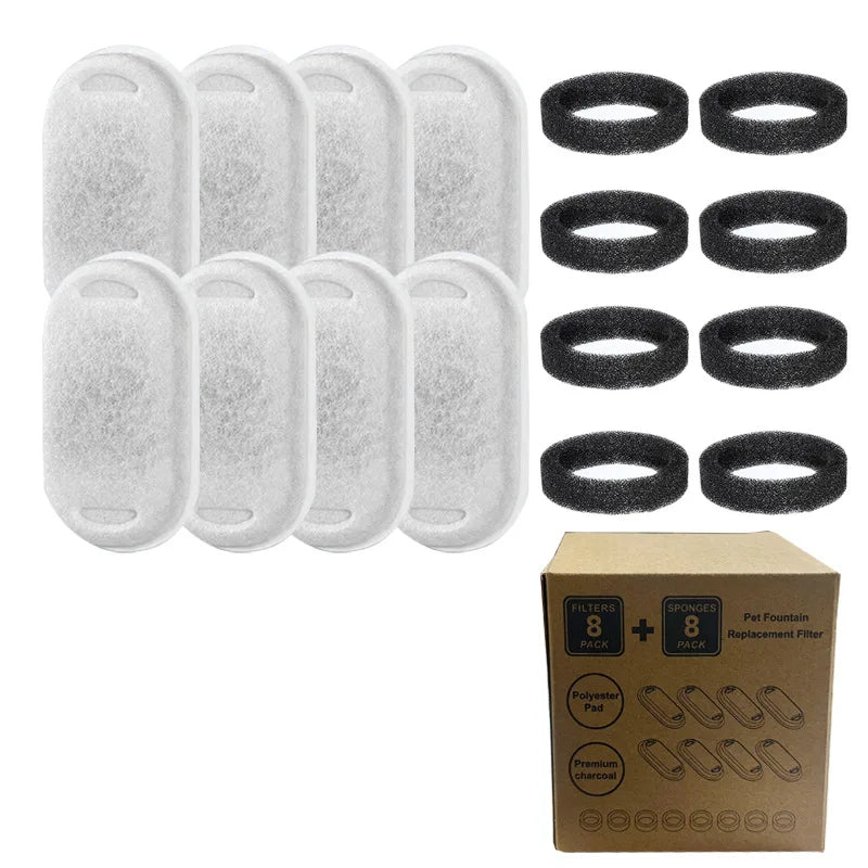Cat & Dog Fountain Filter – Activated Carbon Cartridge Pet Fountain Filter Nixie 8 Plus 8 Set