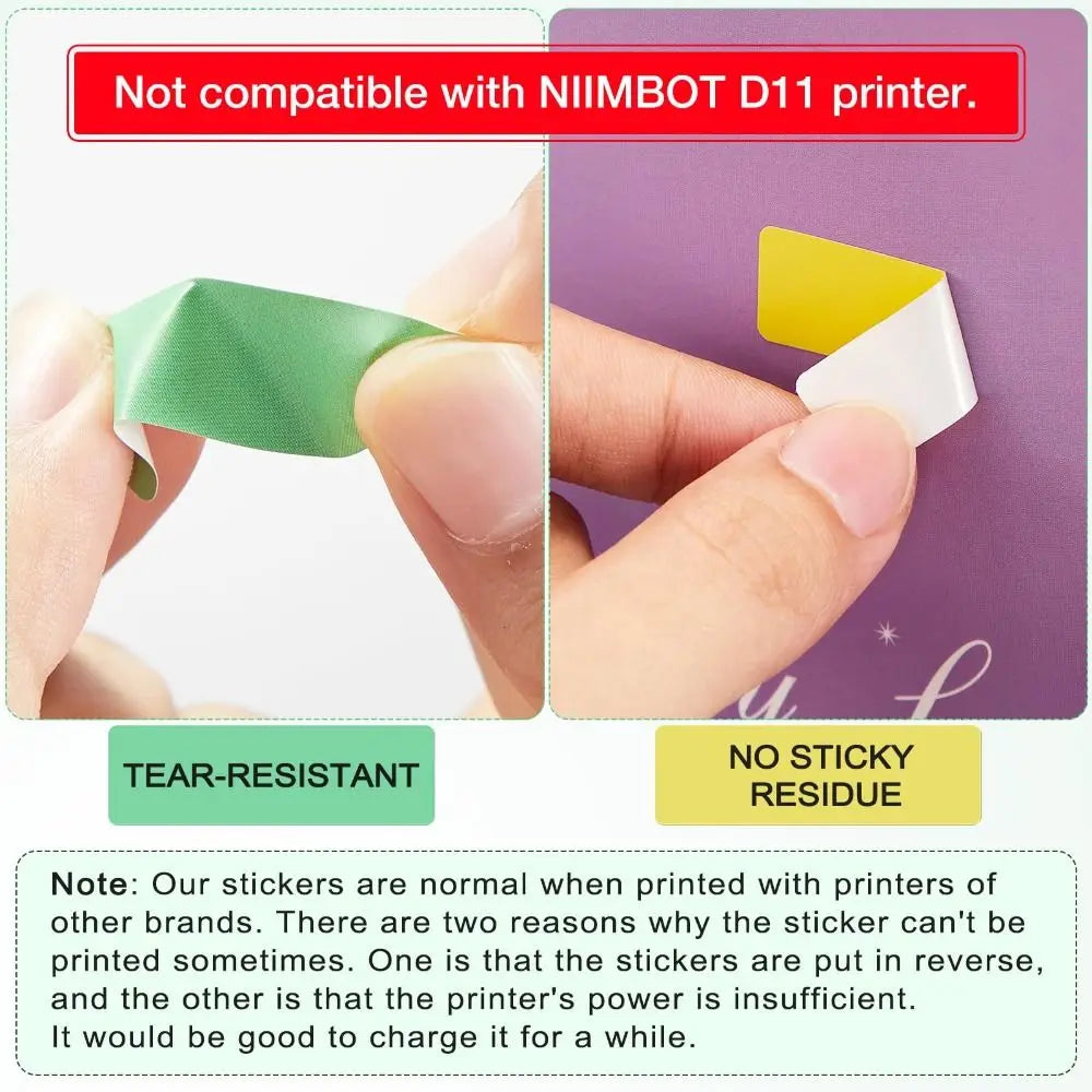 Colorful Label Maker Paper 12mm×40mm – 160 Labels/Roll Label Maker Paper Nixie