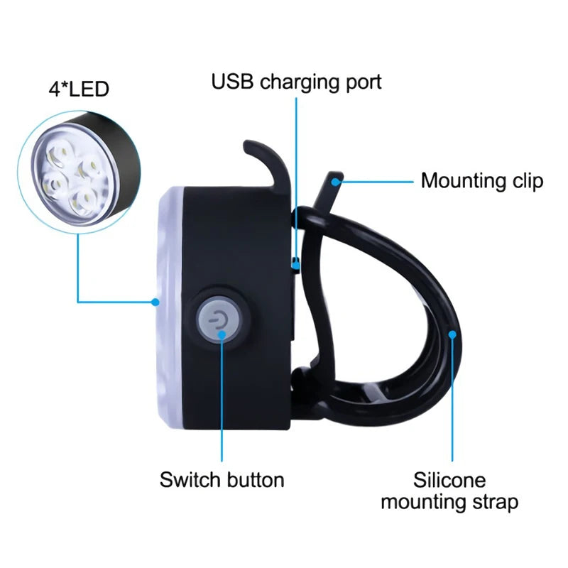 BUCKLOS LED Bike Light Set – USB Rechargeable Front & Rear