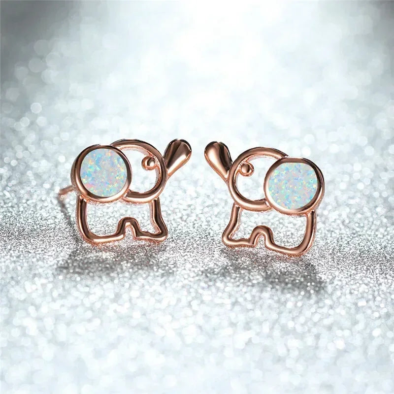 Crystal Elephant Dangle Earrings – Zinc Alloy Animal Jewelry