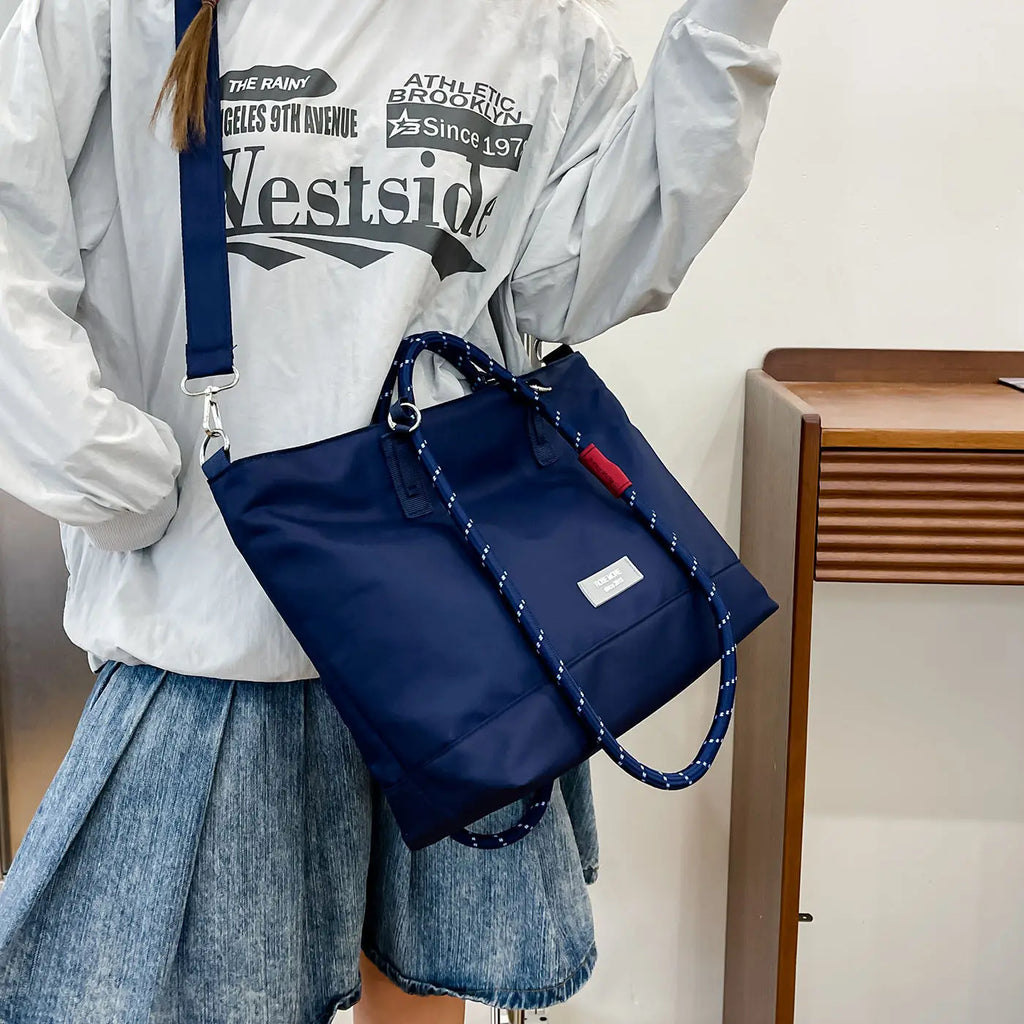 Nixie Large Nylon Tote Bag – Lightweight Waterproof Crossbody Nylon Tote Bag Nixie Dark blue