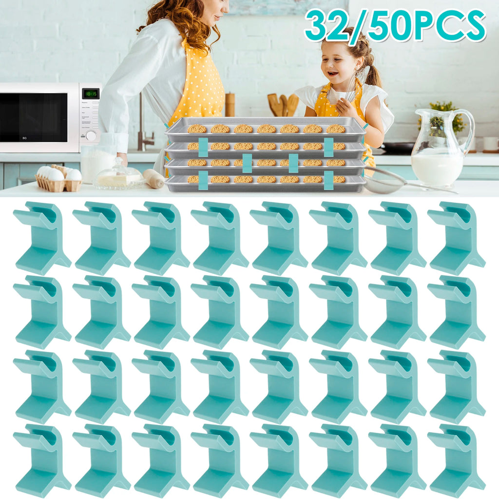 32/50Pcs Baking Sheet Stackers – Space-Saving Tray Holders